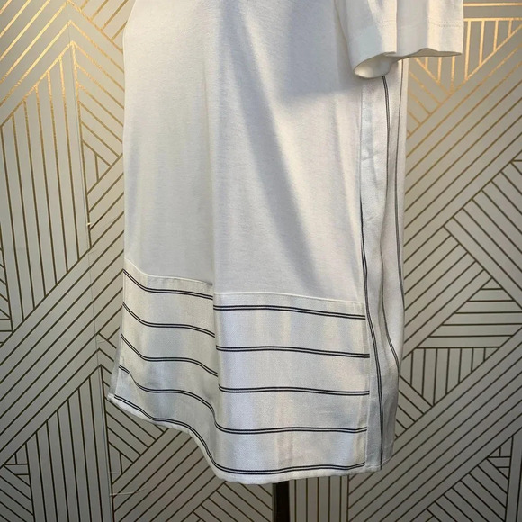 St John Heavy Sleek Mixed-Media Top with Stripe - Picture 5 of 12